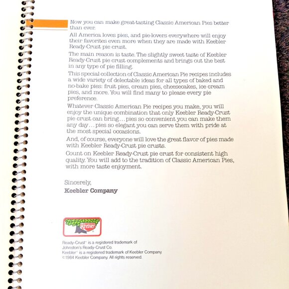 Keebler Classic American Pie Cookbook – 1984 Spiral Bound Ready Crust - Picture 3 of 13